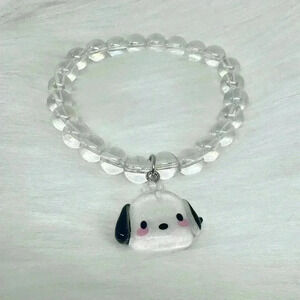 Pochacco Charm Clear Beaded Bracelet